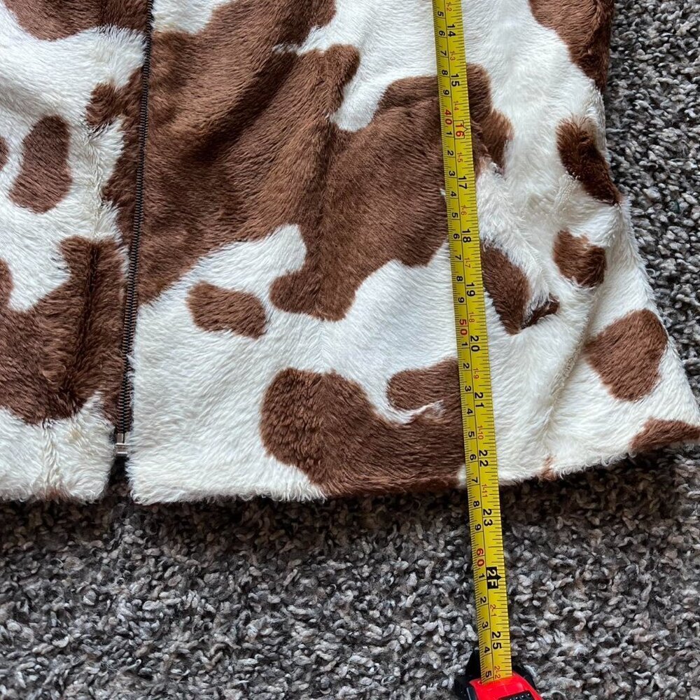 Emil Rutenberg Cow Print Faux Fur Vest Women L Cowgirl Western Festival Feminine - Picture 5 of 5